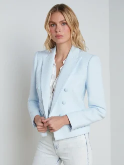 L'AGENCE Online Exclusives|Spring '24 Catalog|Brooke Open-Front Blazer Ice Water