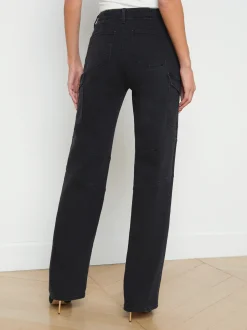 L'AGENCE All Things Black|Cargo Pants|Brooklyn Cargo Jean Washed Black