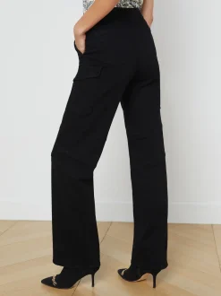 L'AGENCE All Things Black|Cargo Pants|Brooklyn Cargo Jean Noir