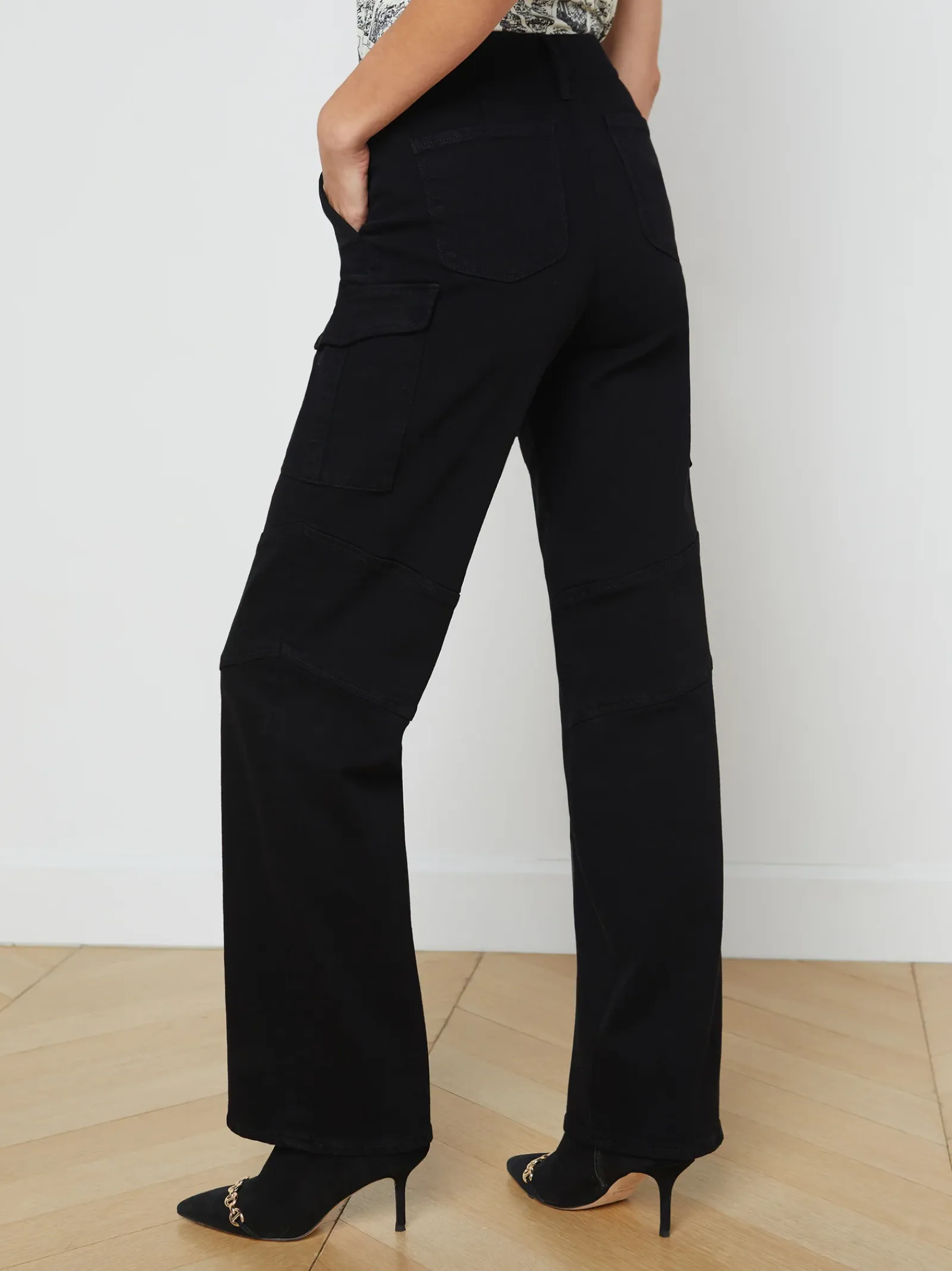 L'AGENCE All Things Black|Cargo Pants|Brooklyn Cargo Jean Noir