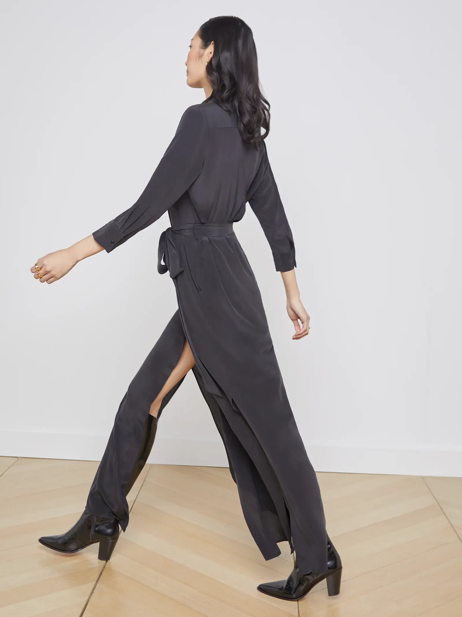 L'AGENCE All Things Black|Essentials|Cameron Shirt Dress Black