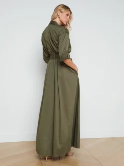 L'AGENCE Spring Collection|Dresses & Jumpsuits|Cammi Poplin Dress Ivy Green