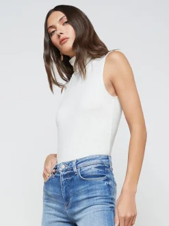 L'AGENCE Online Exclusives|Back in Stock|Ceci Sleeveless Turtleneck Light Ash Grey