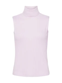 L'AGENCE Spring Collection|Knitwear|Ceci Sleeveless Turtleneck Lilac Snow