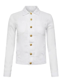 L'AGENCE Nouveau Whites|Denim Jackets|Celine Linen Jacket Blanc