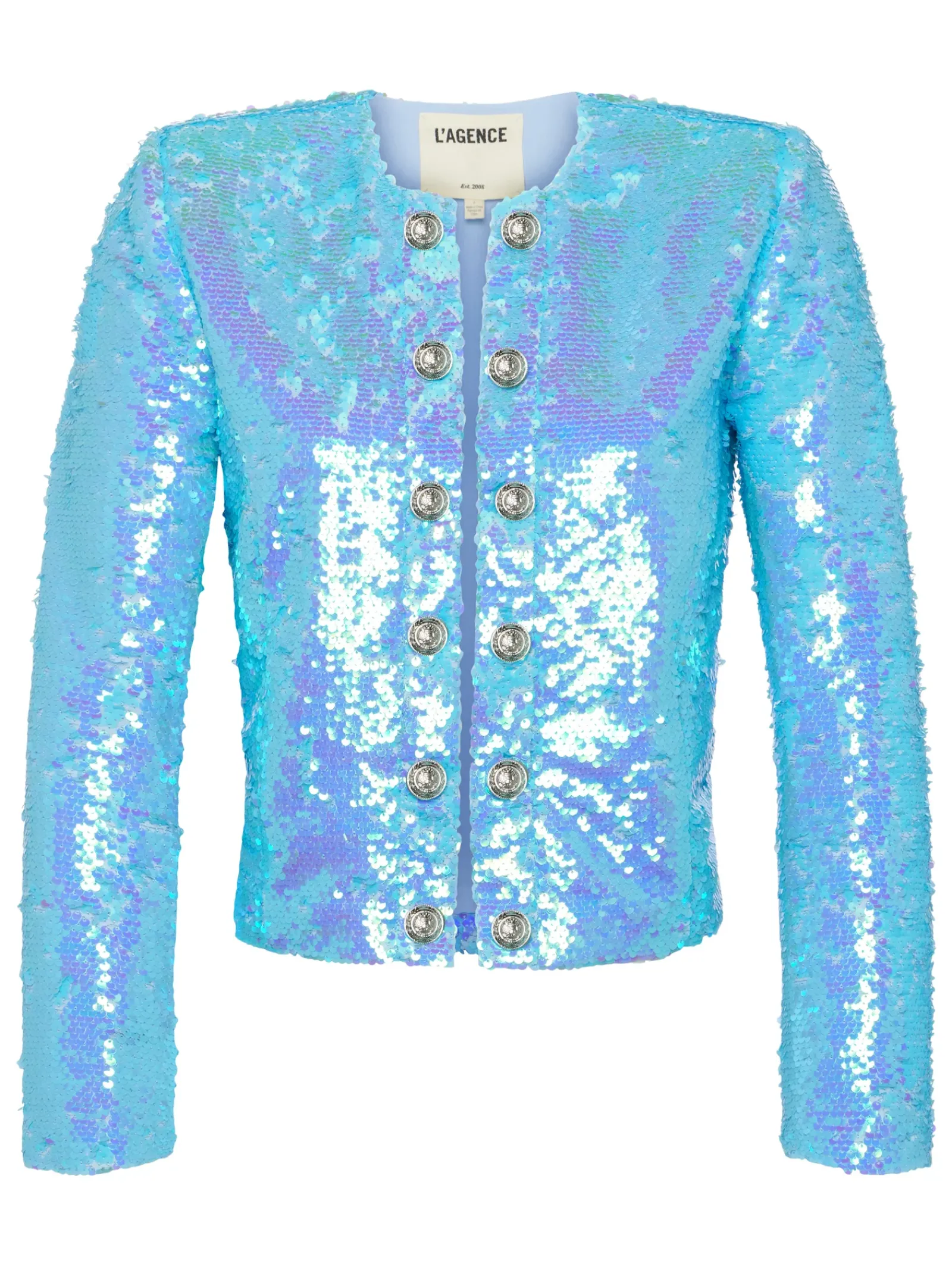 L'AGENCE Spring Collection|Blazers & Jackets|Cerise Sequin Jacket Cloud Blue