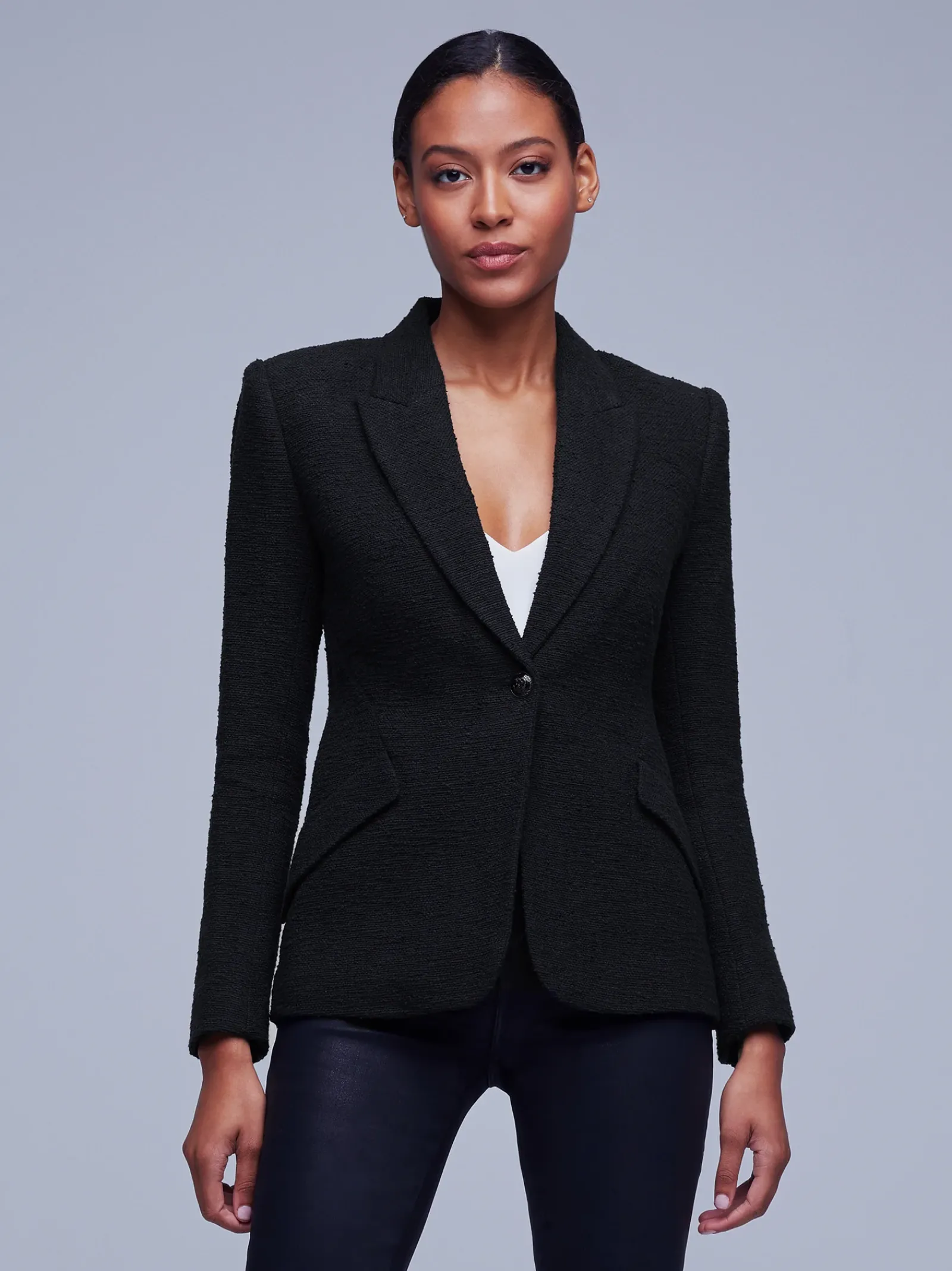 L'AGENCE All Things Black|Blazers & Jackets|Chamberlain Tweed Blazer Black/Black