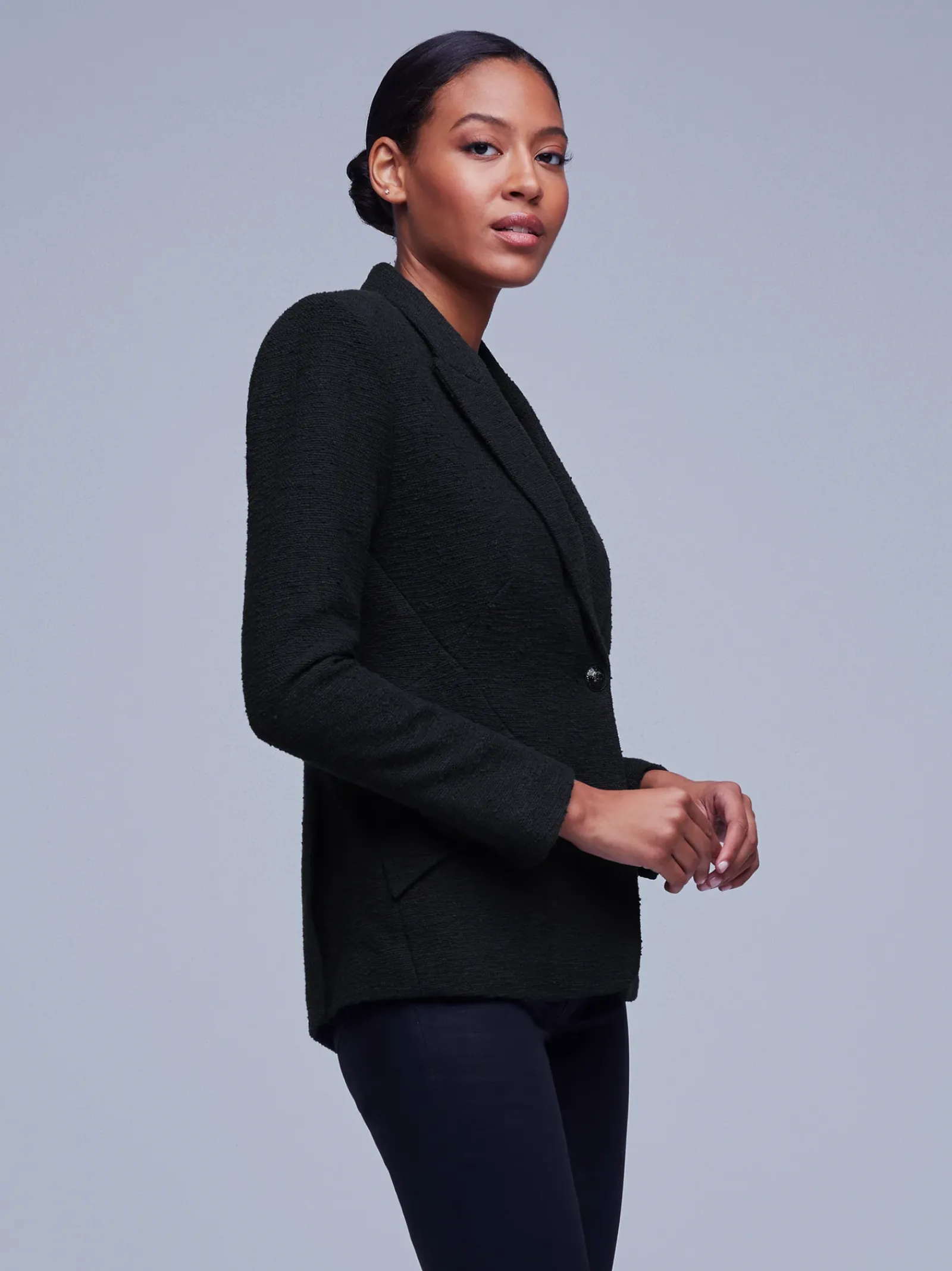 L'AGENCE All Things Black|Blazers & Jackets|Chamberlain Tweed Blazer Black/Black