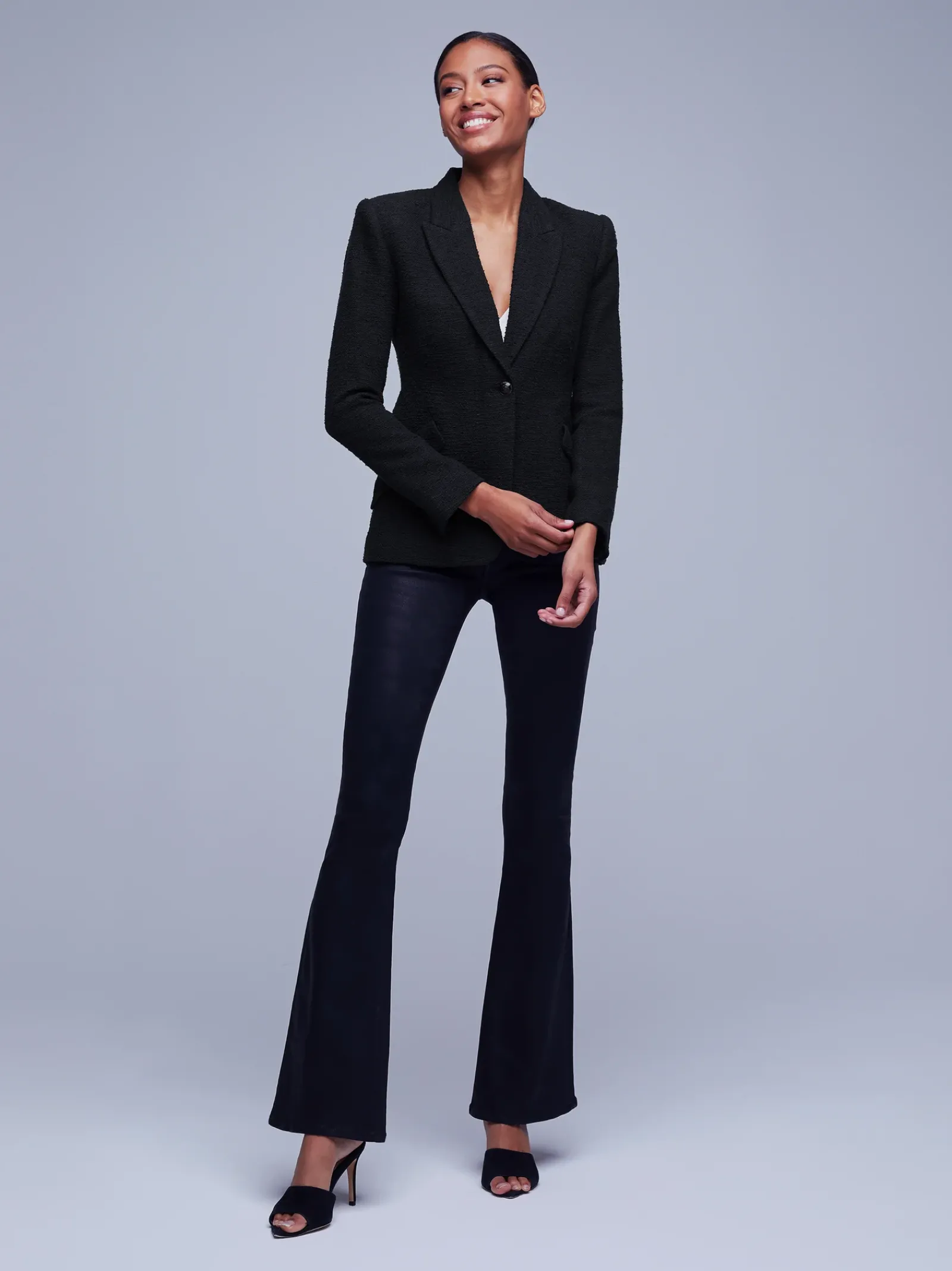 L'AGENCE All Things Black|Blazers & Jackets|Chamberlain Tweed Blazer Black/Black