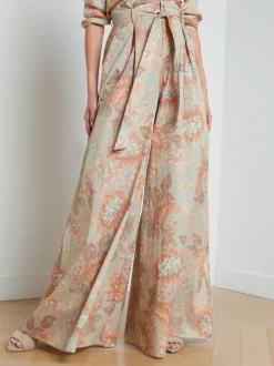 L'AGENCE Sets|Spring Collection|Chantae Ultra Wide-Leg Pant Multi Soft Pastel Vintage Floral