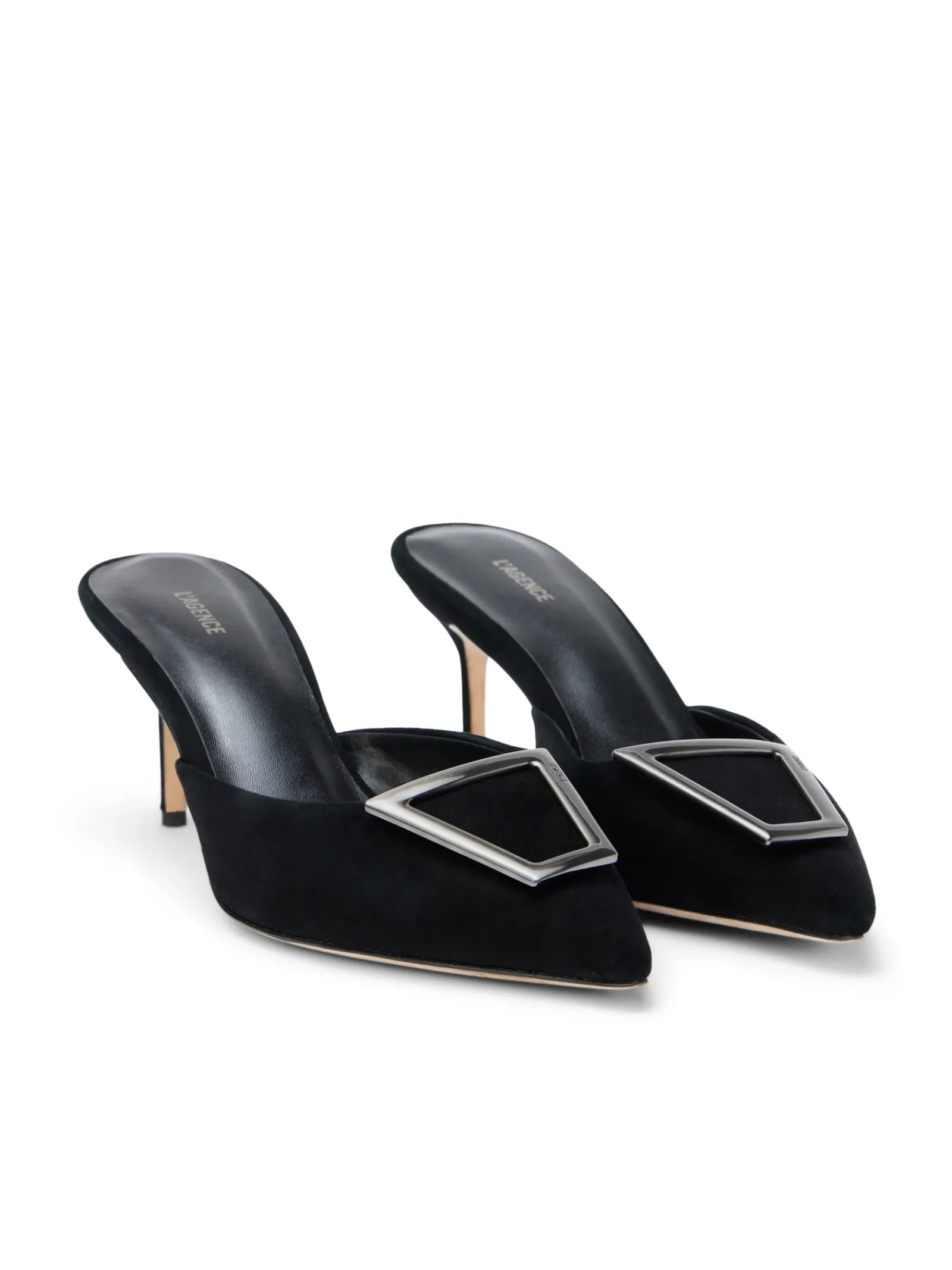 L'AGENCE Resort Collection|Mules|Charlene Mule Black Suede