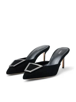 L'AGENCE Resort Collection|Mules|Charlene Mule Black Suede