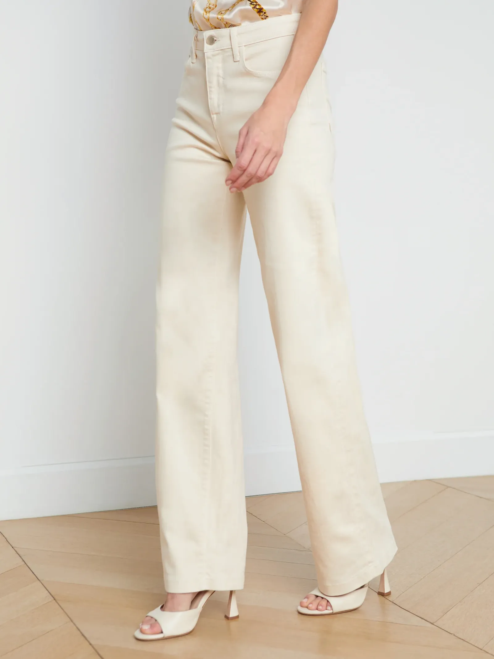 L'AGENCE Wide & Relaxed|Spring Collection|Clayton Wide-Leg Jean Oat