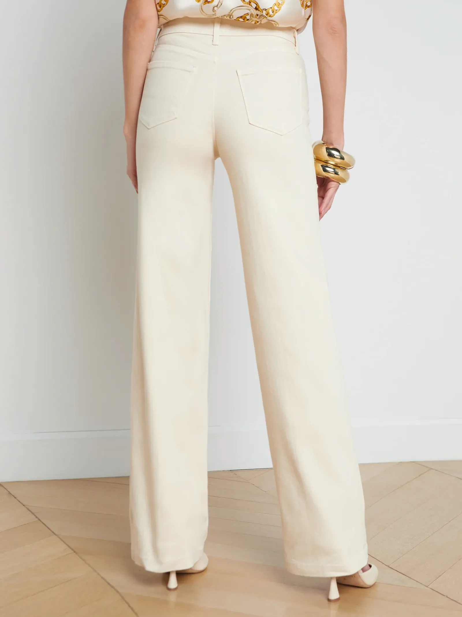 L'AGENCE Wide & Relaxed|Spring Collection|Clayton Wide-Leg Jean Oat