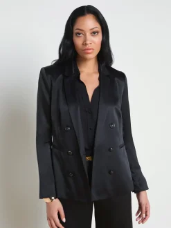 L'AGENCE All Things Black|Sets|Colin Silk Charmeuse Blazer Black