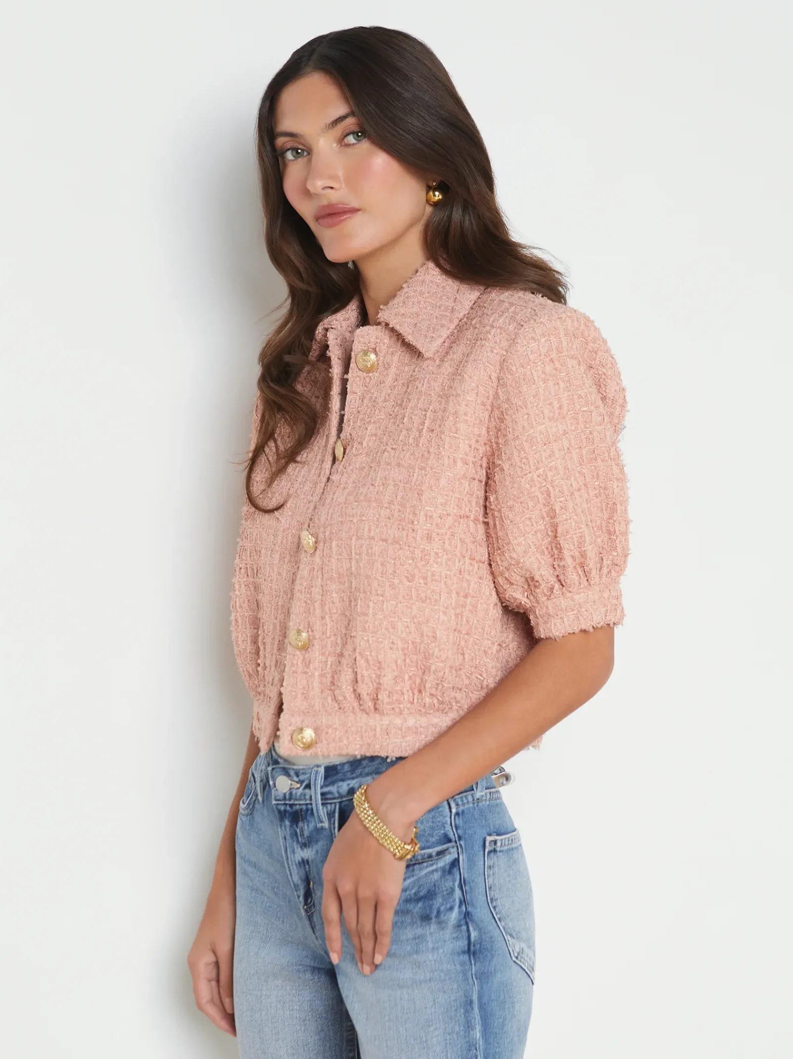 L'AGENCE Online Exclusives|Spring Collection|Cove Cropped Jacket Dusty Pink