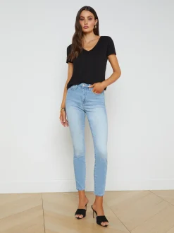 L'AGENCE All Things Black|Tees|Daijia V-Neck Tee Black
