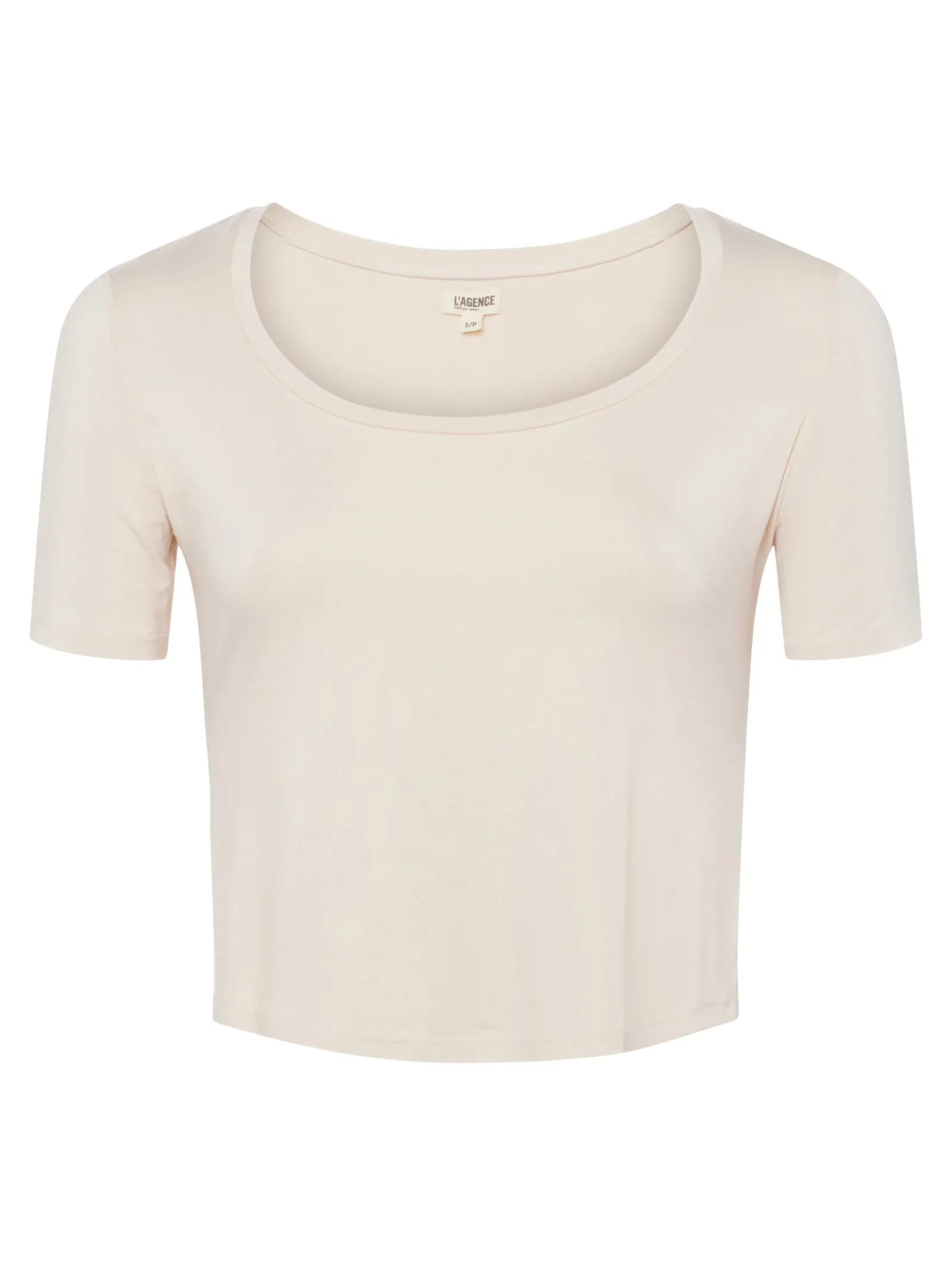 L'AGENCE Spring Collection|Tees|Dana Scoopneck Cropped Tee Bisque