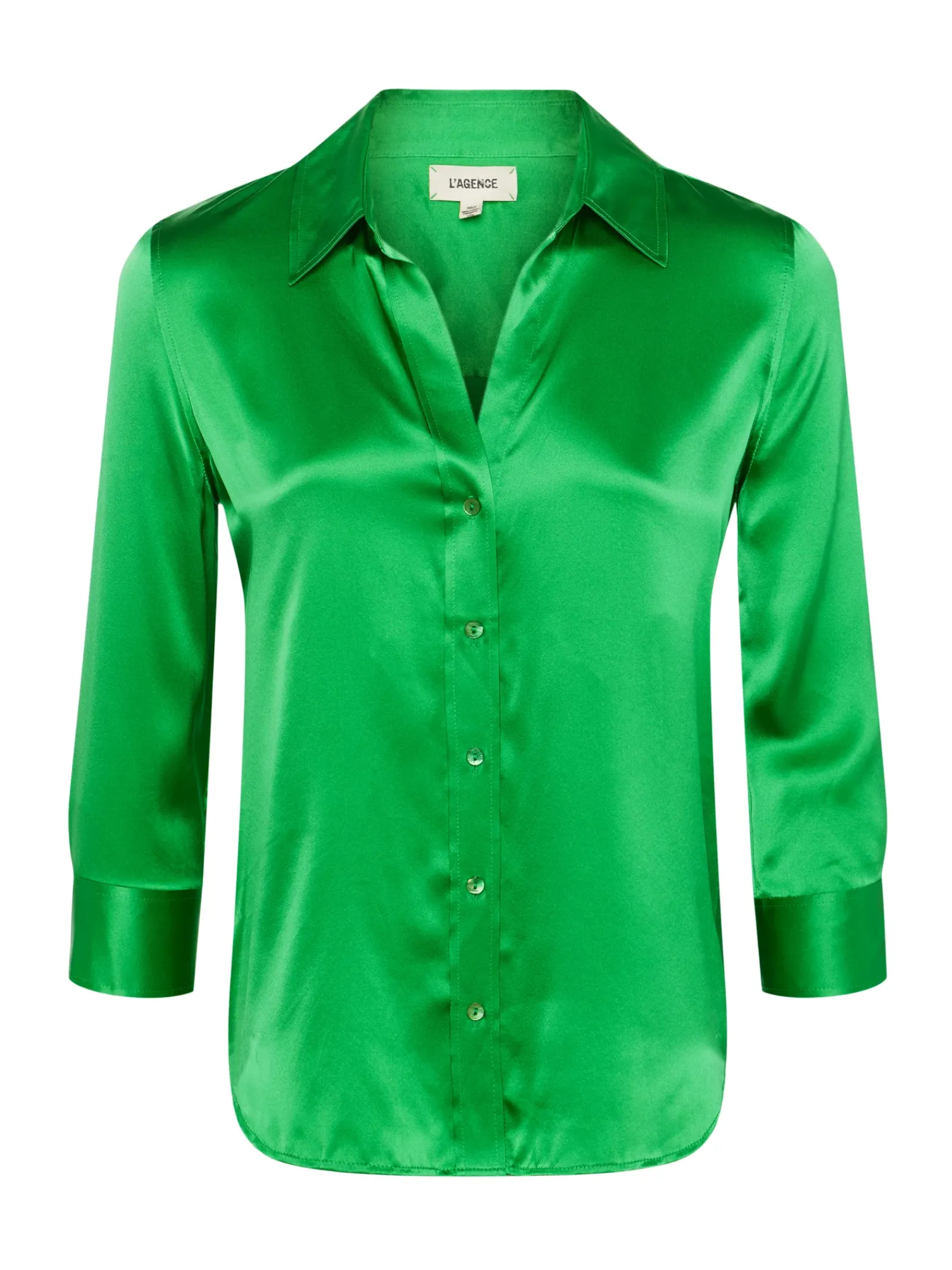 L'AGENCE Spring Collection|Silks|Dani Silk Blouse Fern