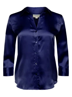 L'AGENCE Back in Stock|Silks|Dani Silk Blouse Midnight