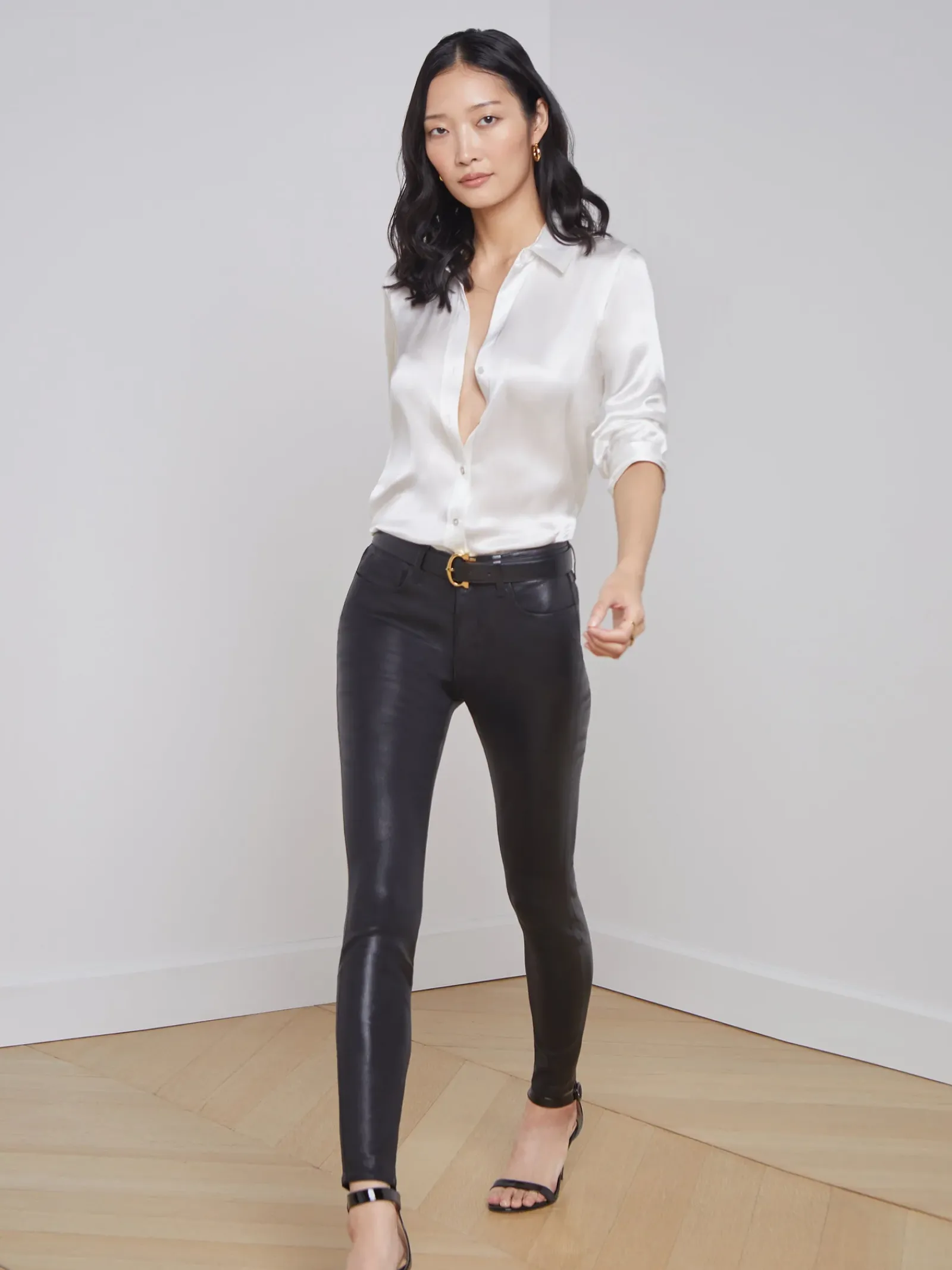 L'AGENCE Nouveau Whites|Back in Stock|Dani Silk Blouse Ivory