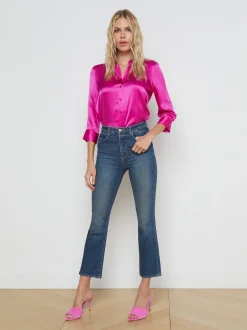 L'AGENCE Silks|Blouses & Tops|Dani Silk Blouse Star Ruby