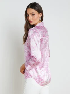 L'AGENCE Spring Collection|Print Edition|Dani Silk Blouse Lilac Snow/Decorated Paisley