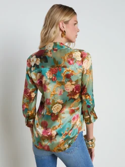 L'AGENCE Spring Collection|Print Edition|Dani Silk Blouse Small Multi Rococo