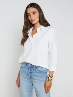 L'AGENCE Spring Collection|Blouses & Tops|Daniella Cotton-Blend Blouse White
