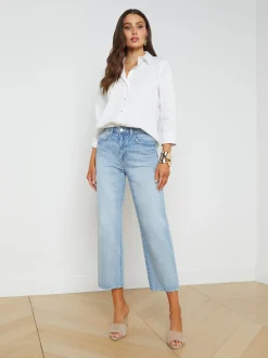 L'AGENCE Spring Collection|Blouses & Tops|Daniella Cotton-Blend Blouse White