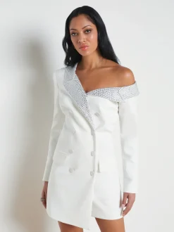 L'AGENCE Spring Collection|Dresses & Jumpsuits|Dorothea Asymmetrical Blazer Dress White