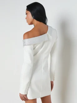 L'AGENCE Spring Collection|Dresses & Jumpsuits|Dorothea Asymmetrical Blazer Dress White