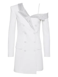 L'AGENCE Spring Collection|Dresses & Jumpsuits|Dorothea Asymmetrical Blazer Dress White