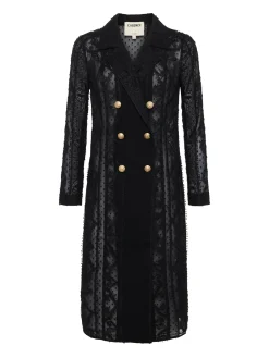 L'AGENCE All Things Black|Spring Collection|Dottie Lace Trench Coat Black