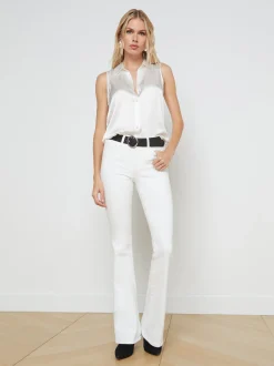 L'AGENCE Nouveau Whites|Back in Stock|Emmy Sleeveless Silk Blouse Ivory