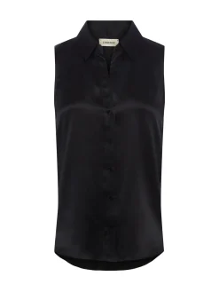 L'AGENCE All Things Black|Back in Stock|Emmy Sleeveless Silk Blouse Black
