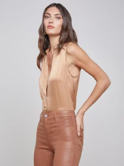 L'AGENCE Silks|Blouses & Tops|Emmy Sleeveless Silk Blouse Macaroon