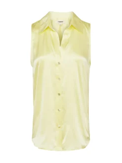 L'AGENCE Spring Collection|Silks|Emmy Sleeveless Silk Blouse Yellow Sorbet