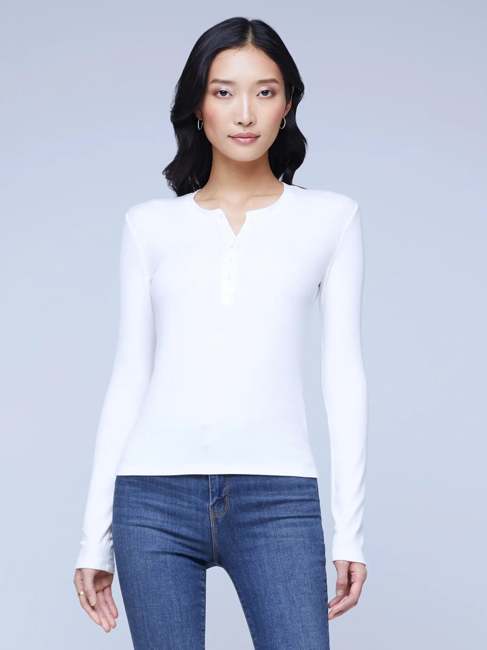 L'AGENCE Nouveau Whites|Tees|Faith Long Sleeve Tee White