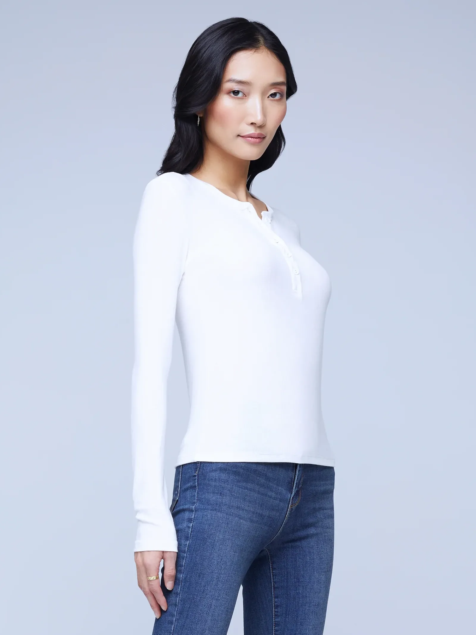 L'AGENCE Nouveau Whites|Tees|Faith Long Sleeve Tee White