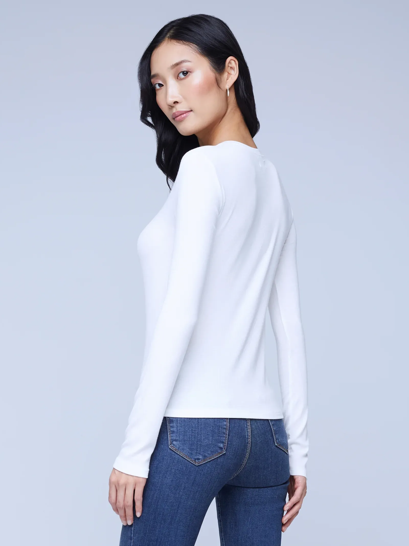 L'AGENCE Nouveau Whites|Tees|Faith Long Sleeve Tee White