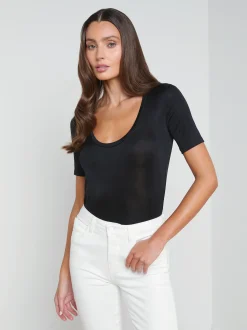 L'AGENCE All Things Black|Spring Collection|Felice Scoopneck Tee Black