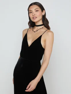 L'AGENCE All Things Black|Camisoles & Tanks|Gabriella Velvet Camisole Tank Black Velvet