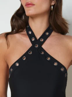 L'AGENCE Spring '24 Catalog|Spring Collection|Gabrielle Grommet One-Piece Black