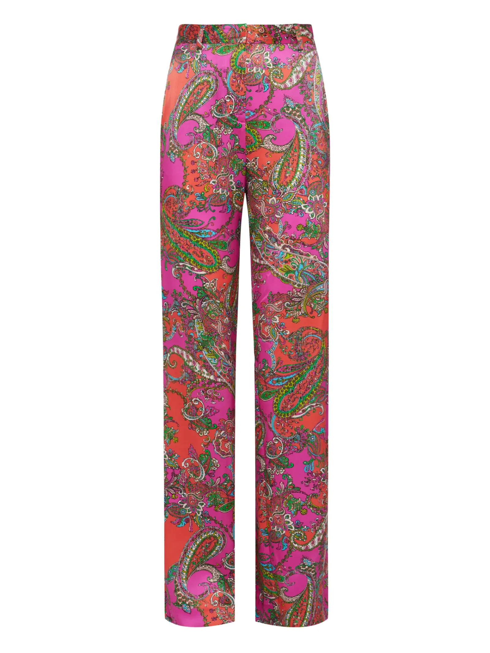 L'AGENCE Sets|Print Edition|Gavin Silk Wide-Leg Pant Rhodamine Multi Bright Pop Paisley