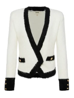 L'AGENCE Spring Collection|Maternity|Georgia Contrast Cardigan Blazer White/Black