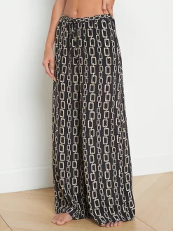 L'AGENCE Spring Collection|Swimwear|Geraldine Geo Pant Black/Gold Chain