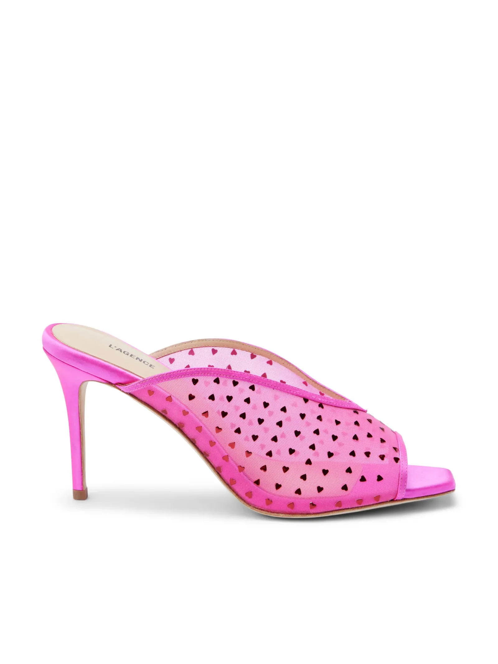 L'AGENCE Resort Collection|Heels & Pumps|Germain Open Toe Mule Hot Pink Satin