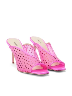L'AGENCE Resort Collection|Heels & Pumps|Germain Open Toe Mule Hot Pink Satin