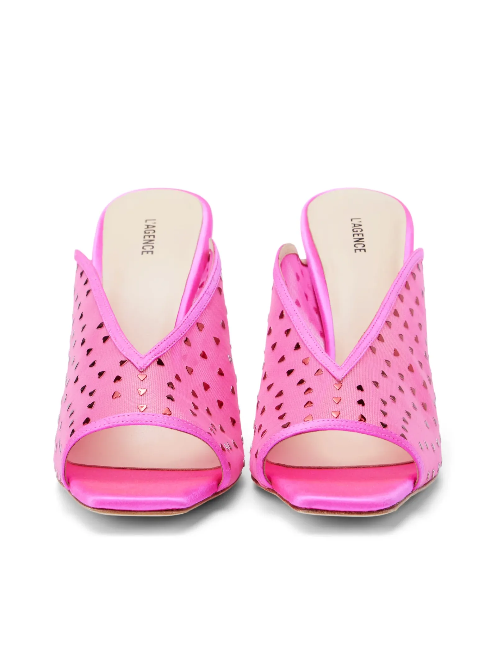 L'AGENCE Resort Collection|Heels & Pumps|Germain Open Toe Mule Hot Pink Satin